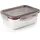 Lacor - 64612 - Rechteckiger Ecoinox-Lebensmittelbehälter, Edelstahl 18/10, 1800 ml, Geeignet für Mikrowelle, Backofen, Gefrierschrank und Geschirrspüler, luftdicht, 4 Clipverschlüsse, BPA-frei