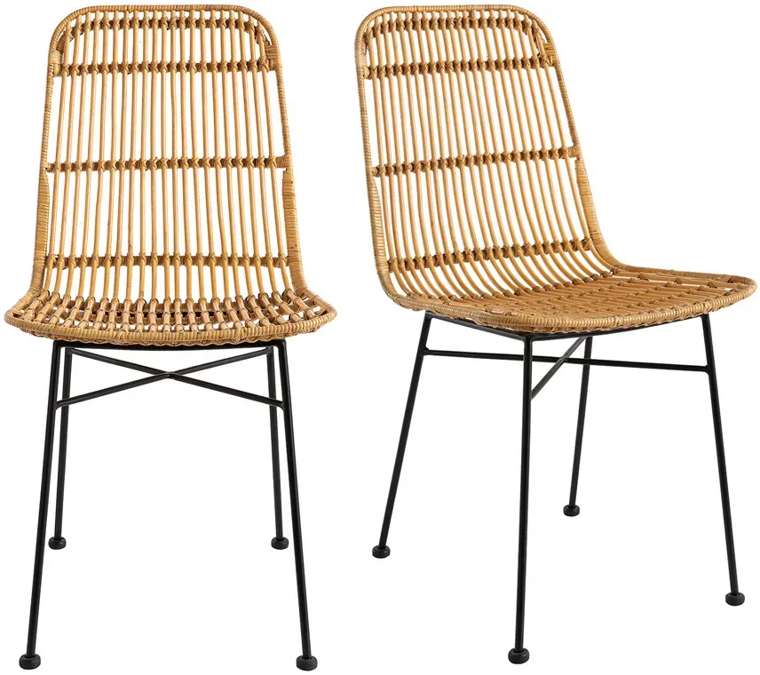 Stühle aus Rattan naturfarben 2-er Set MALACCA