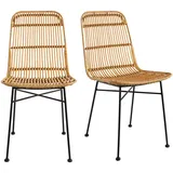 Stühle aus Rattan naturfarben 2-er Set MALACCA