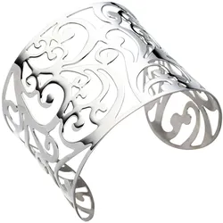 Armspange JOBO, silber (edelstahlfarben), Armbänder, Damen, Edelstahl, Armspange, breit Edelstahl