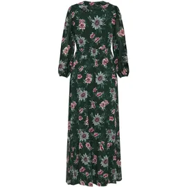 Zero Maxikleid mit Blumen Dunkelgrün/Pink 34