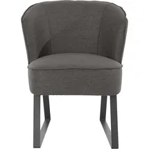 exxpo - sofa fashion Sessel Americano Bezug in verschiedenen Qualitäten 66 x 80 x 69 cm Grau mit Keder und Metallfüßen