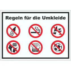 Aufkleber Regeln Umkleide A9 (37x52mm)