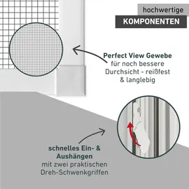 WINDHAGER Insektenschutz Expert Rahmen Fenster 80 x 100 cm Weiß