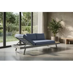 OUTFLEXX Lounge/Liege, silber, Alu/Polyester, verstellbar, hoher Liegekomfort