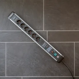 Brennenstuhl Steckdosenleiste 3 m Silber-Schwarz 6 St.
