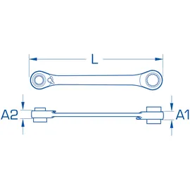 BRILLIANT TOOLS Doppel-Ratschenringschlüssel 4 in 1 10 x 13, 17 x 19 mm