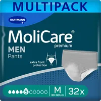 MoliCare premium MEN Pants 5 Tropfen | Inkontinenzhosen für Männer mit mittlerer Blasenschwäche | Diskrete Einweg-Pull-up-Hosen für Erwachsene mit Sofort-Trocken-Gefühl | Größe M | 4 x 8 Stück