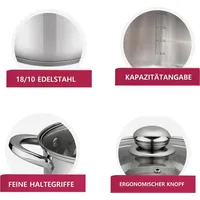 COFI 1453 10-tlg Edelstahl Kochgeschirr Set Induktion Kochtopf Topf