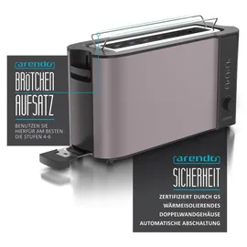 Arendo Langschlitz-Toaster Grau/Silber