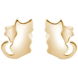 Gemshine Ohrringe 'KATZE'   Hellbraun Damen 