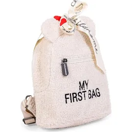 Childhome CHILDHOME, Kinderrucksack Baby, Schule, Kindergarten, Vorschule, Kinderkrippe, Zwei Fächer, Lunchbag/Flaschen geeignet, Abnehmbare Sicherheitsschnalle, Wasserabweisend, My First Bag, Teddy