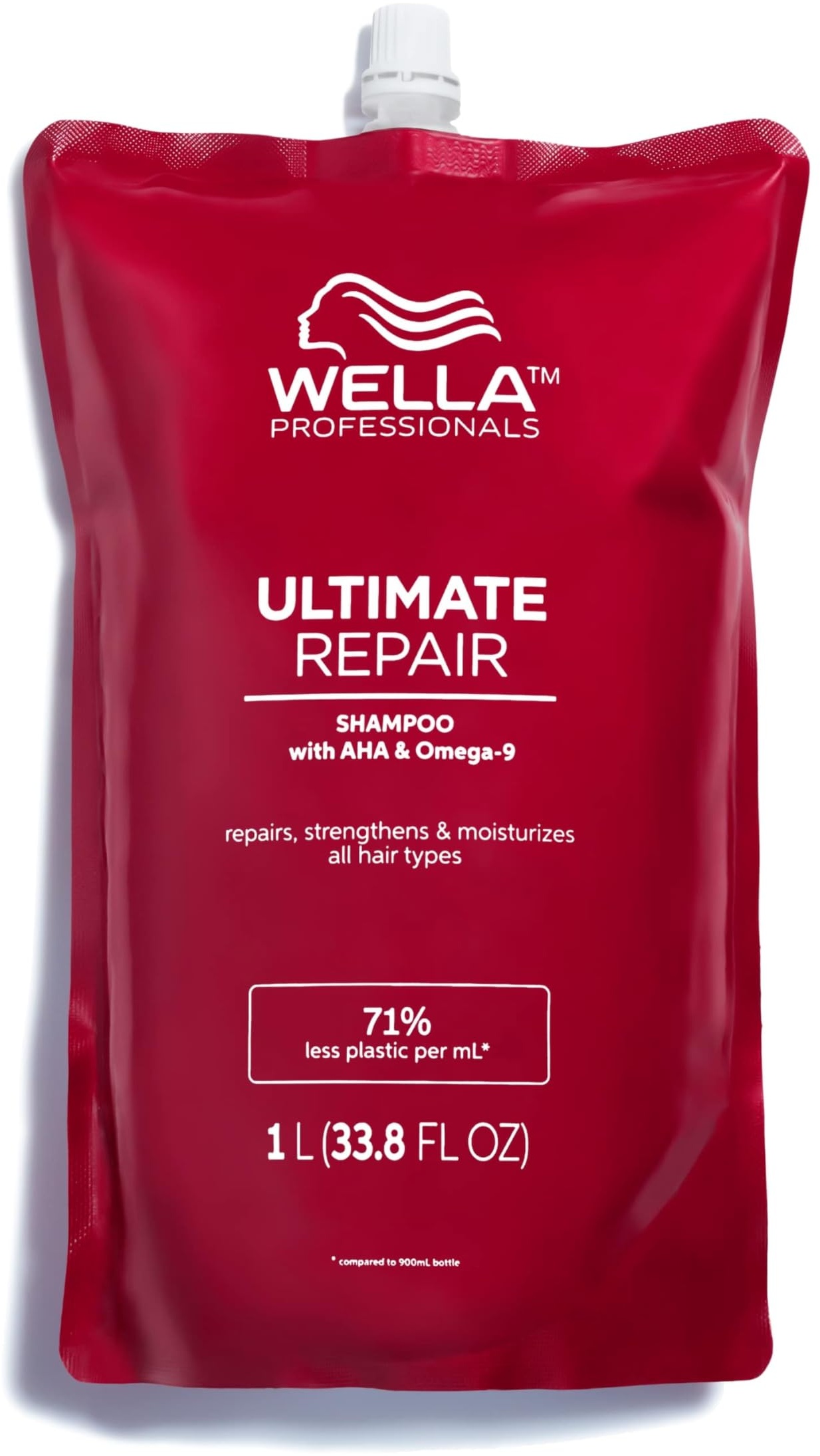 Wella Professionals Ultimate Repair Shampoo zur Tiefenreinigung – reparierendes Shampoo mit Metal-Purifier-Technologie gegen Schadstoffe – Feuchtigkeitsshampoo mit luxuriösem Duft – 1 L Beutel