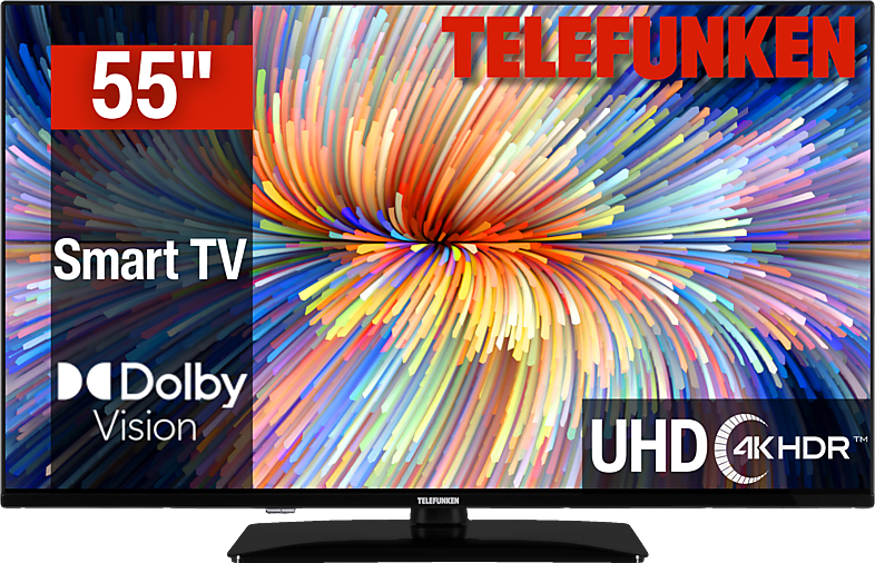 TELEFUNKEN D55U750R1CW LED TV (Flat, 55 Zoll / 139 cm, UHD 4K, SMART TV, Linux)