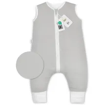 Ehrenkind Ehrenkind® Babyschlafsack | Schlafsack mit Füßen 2.5 TOG | Bio-Baumwolle | Ganzjahres Schlafsack Baby Gr. 70 Farbe Hellgrau | Oeko-Tex | Schlafsack winter und Sommer Schlafsack Kinder - 70