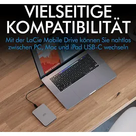 LaCie Mobile Drive V2 4 TB extern Moon Silver STLP4000400