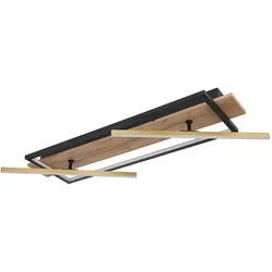 Deckenlampe Deckenleuchte Dreh-Schwenkbar 2x Spots LED Messing Holzoptik L 81 cm