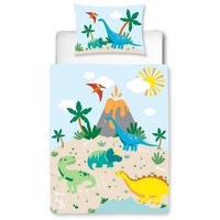 MTOnlinehandel TRAUMHELDEN Dino Babybettwäsche 135x100 Flanell/Biber - 1 Kissenbezug
