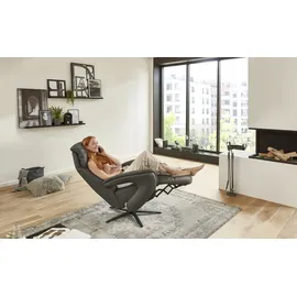 Hukla Relaxsessel Pierre Leder 75 x 115 x 87 cm Braun mit Relax-Funktion