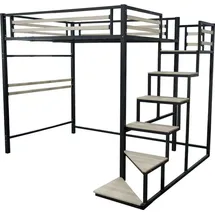 Habitat et Jardin Hochbett aus Metall mit Treppe Lena - 140 x 200 cm - Schwarz