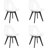 MARK Stuhl – transparent / schwarze Beine x 4