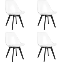 MARK Stuhl – transparent / schwarze Beine x 4