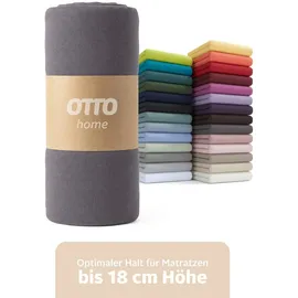 OTTO home Spannbettlaken Jersey 160 x 200 cm anthrazit