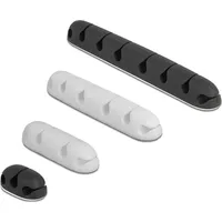 DeLock Kabelhalter, selbstklebend Kombi Set 4 Stück schwarz weiß