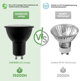 Lumiled GU10 Lampe 6W 580 Lm Leuchtmittel 4000K neutralweiß Strahler Spot, ersetzt 50W Halogenlampen 120° Reflektorlampen 10 Stück Lampen