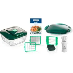 Zerkleinerer »Nicer Dicer Chef inkl. Knoblauch-Schneider G5, Set 10-tlg.«, ermöglichen eine Arbeitserleichterung durch kinderleichte Anwendung, 26631958-0 weiß, grün