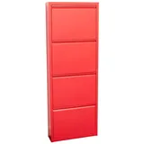VCM ebuy24 Pisa Schuhschrank mit 4 Klappen in Metall Rot