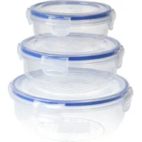Excellent Houseware Frischhaltedose rund blau/transparent 0,4/0,8/1,4 l 3-teilig