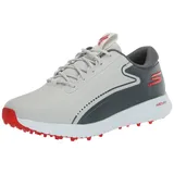 SKECHERS Max 2 Arch Fit Herren Golfschuh-Sneaker, wasserdicht, Spikeless, Grau/Rot, 42 EU