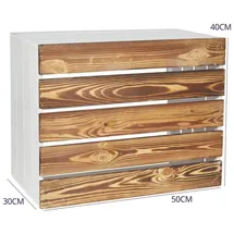 CHICCIE Holzkiste 50 x 40 x 30 cm 3-tlg. weiß