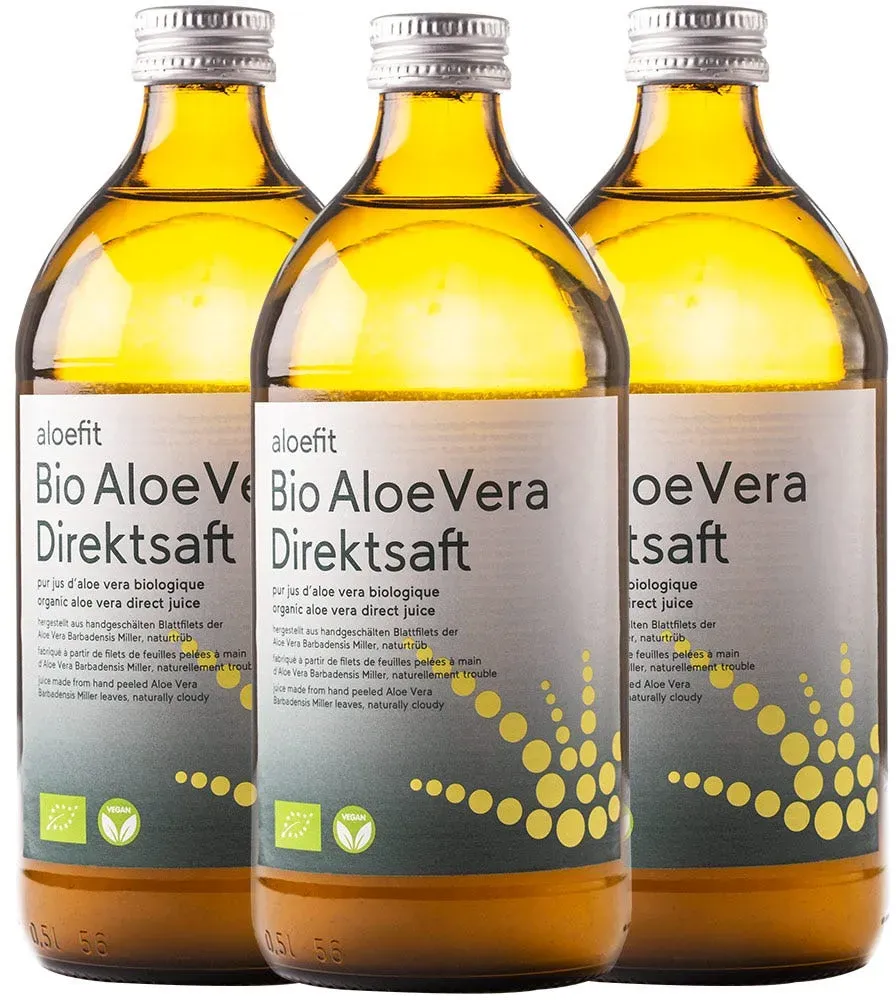 aloefit Aloe Vera Bio Saft 500ml 2+1 gratis Bundle