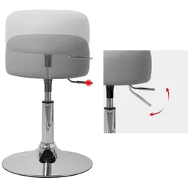 ML-Design Schminkhocker Kunstleder 33 x 65 x 38,5 cm Hellgrau