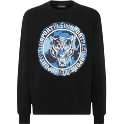 PLEIN SPORT Herren Sweatshirt CARBON TIGER, Schwarz, 3XL