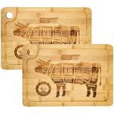 Dune Design Schneidebrett-Set Holz 2 33 x 23 cm Braun