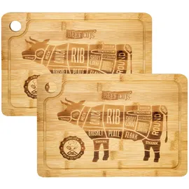 Dune Design Schneidebrett-Set Holz 2 33 x 23 cm Braun