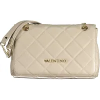 Valentino Ocarina Umhängetasche Kunstleder Beige/Weiß
