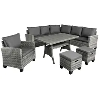 Brast Polyrattan Eck Sitzgruppe Hacienda grau/anthrazit