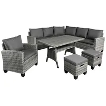 Brast Polyrattan Eck Sitzgruppe Hacienda grau/anthrazit