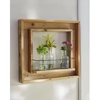 Dekoleidenschaft Wandregal "Fenster" aus recyceltem Holz, Fensterrahmen, Wanddeko, Blumenregal,