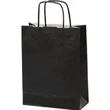 MAILmedia Papiertüte Gewundener Griff 180 x 80 x 240 mm 3,5 L Schwarz 300 Stück