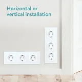 Navaris Glas Schuko Steckdose dreifach - mit Montagematerial - Design Schutzkontakt Wandsteckdose mit Glasrahmen - in Weiß