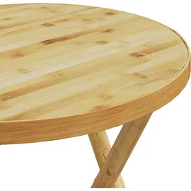 vidaXL 3-tlg. Bistro-Set Klappbar mit Dunkelgrauen Kissen Bambus