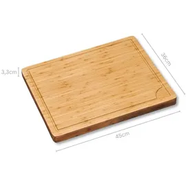 KESPER Tranchierbrett Profi aus Bambus, Braun, 45 x 36 x 3.3 cm,