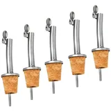layba Flaschenausgießer Spirituosen Ausgießer Dosierer für Flaschen, Set, 5-St., 5 Edelstahl/Korken Flaschenausgießer