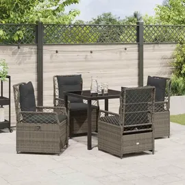 vidaXL Garten Essgruppe 5-tlg. Grau