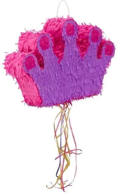 Relaxdays 3-teiliges Pinata Set Krone Gelb,Lila,Pink